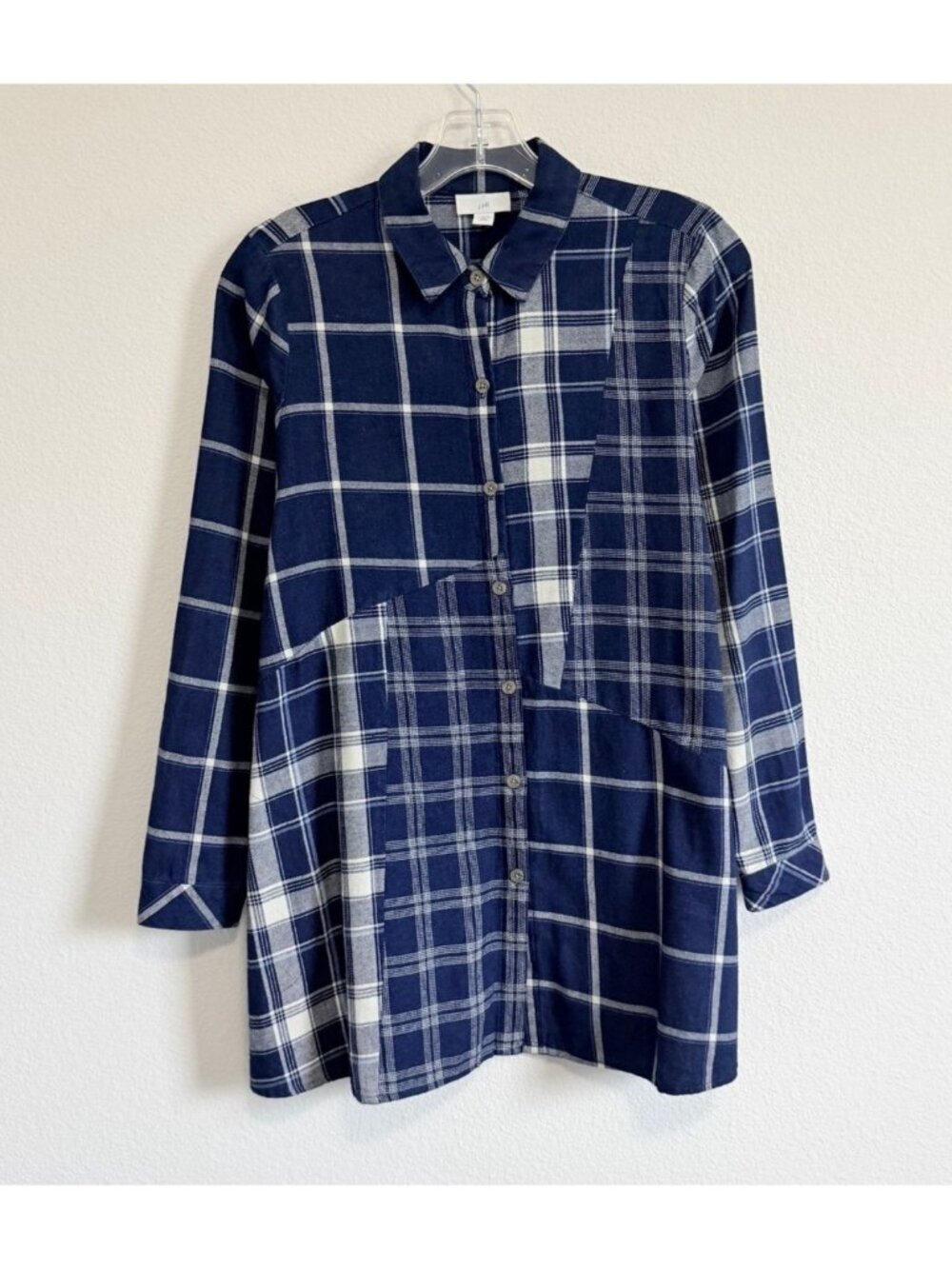 J. Jill Long Sleeve Collared Button Up Blue Tone Plaid Shirt Women's Size XSP